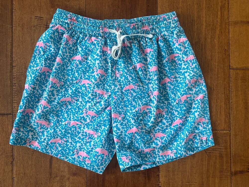 Chubbies The Domingos Are For Flamingos Stretch Swim Trunks 5.5 inch Inseam